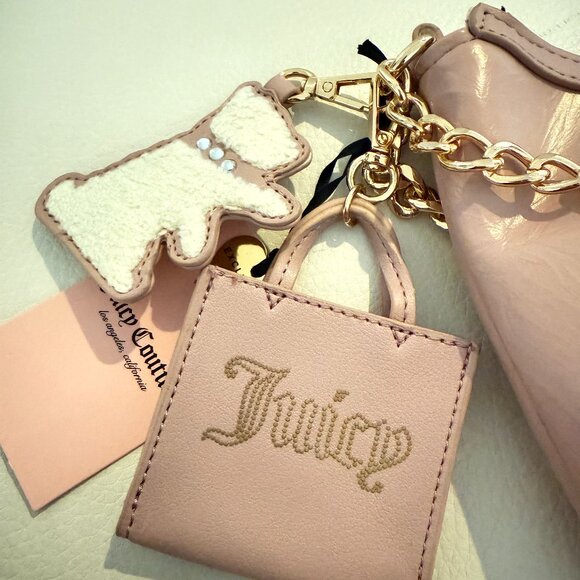 NWT Juicy Couture Juicify Shoulder Bag With Bag Charms pink purse - Picture 6 of 6